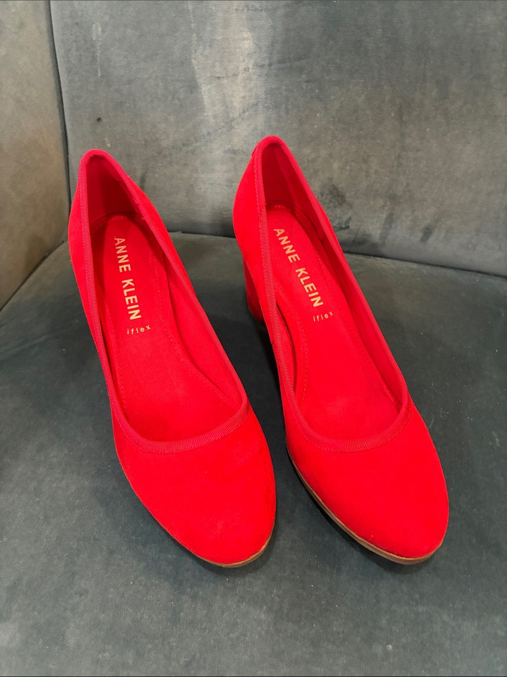 Anne Klein Red Block Heel Pumps